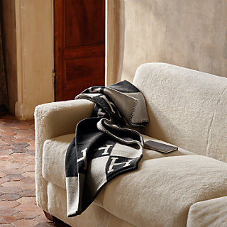 HERMES Avalon throw blanket 85%ウー15%カシミア Avalon throw blanket | Hermès Mainland China